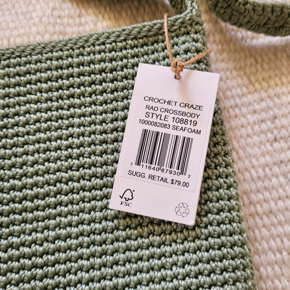 NWT The Sak Crochet Craze Rad Crossbody in Seafoam - Picture 3 of 12